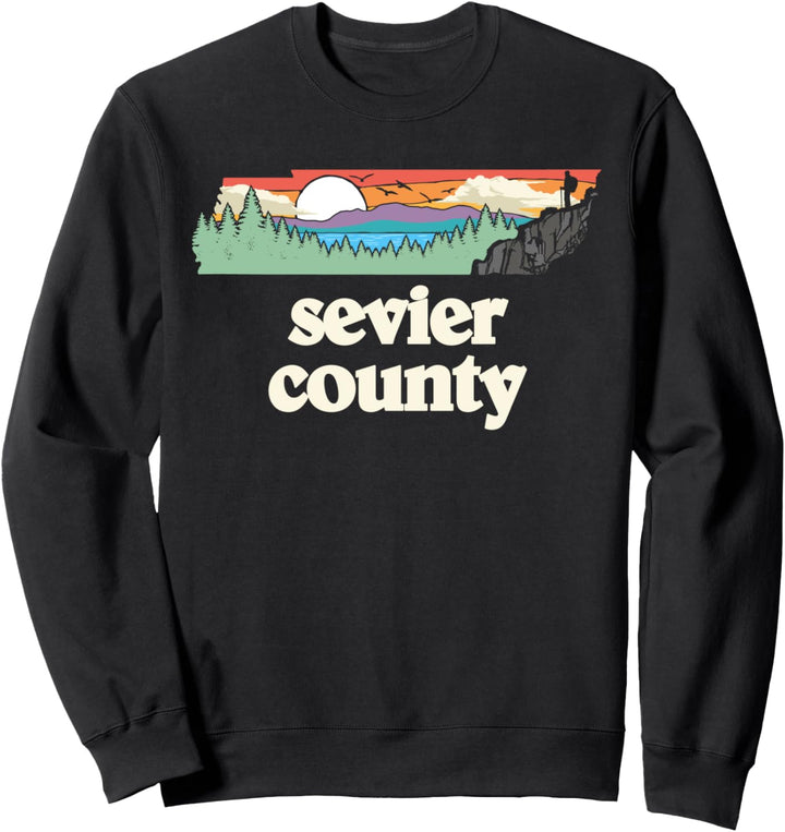 Sevier County Tennessee Outdoors Retro Nature Graphic Sweatshirt
