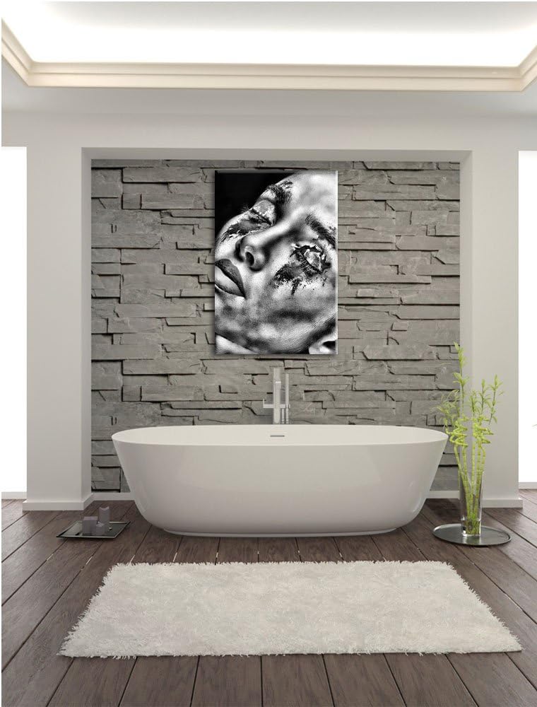 Pixxprint Dark Rotes Auge als Leinwandbild/Grösse: 100x70 / Wandbild/Kunstdruck/fertig bespannt, 100