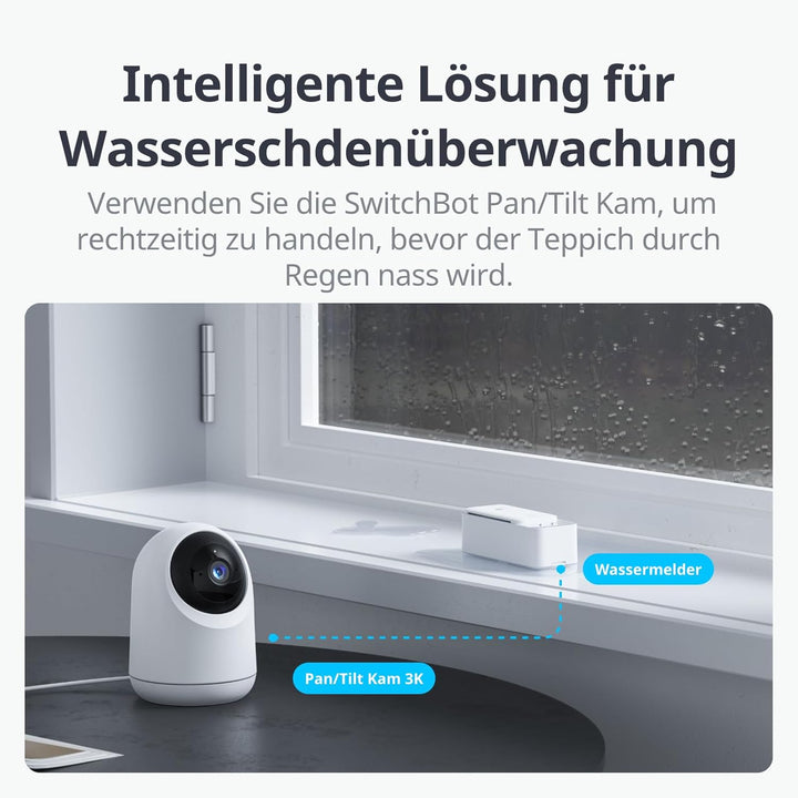 SwitchBot WLAN Wassermelder 3er Pack, Smart Wassersensor, 100dB Einstellbarer Alarm&App-Benachrichti