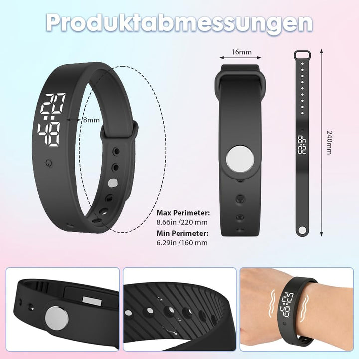 Vibrationsalarm Erinnerung Uhr, Vibrationswecker Armband, Silent Vibrating Alarm Reminder Watch mit