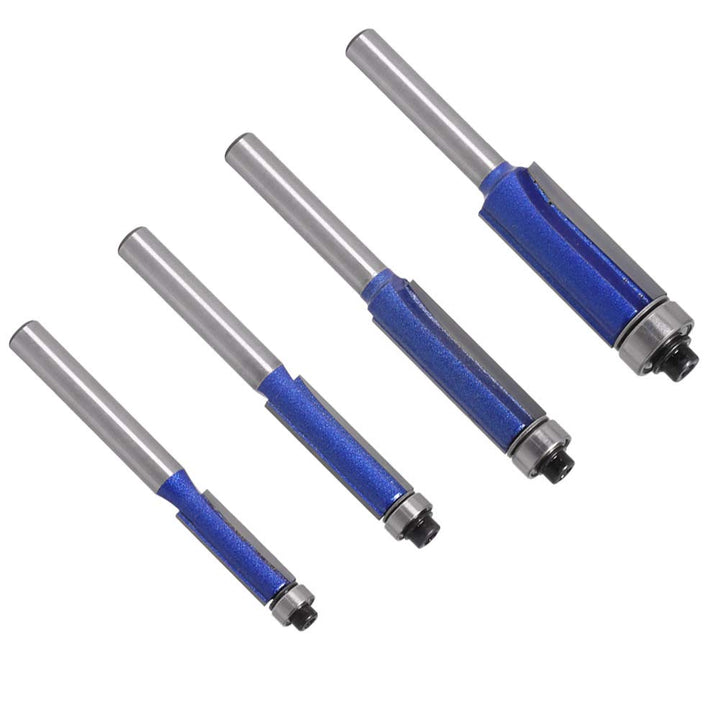 BIGP 4Pcs 6mm Schaft Bündigfräser, 1/4" 5/16" 3/8" 1/2" Schneiden Durchmesser Holz Fräser Router Bit