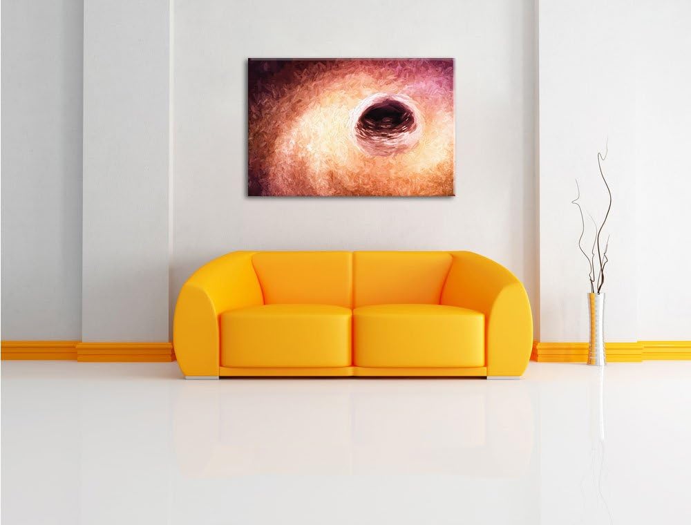 Pixxprint Loch mit Farbkontrasten / 100x70cm Leinwandbild bespannt auf Holzrahmen/Wandbild Kunstdruc