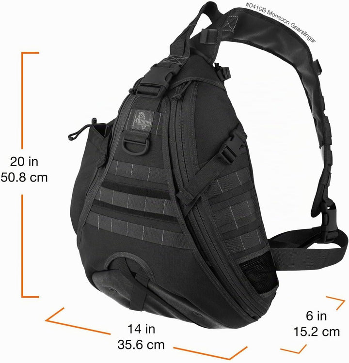 Maxpedition Gearslinger Monsoon, 16 liters Schwarz, Schwarz