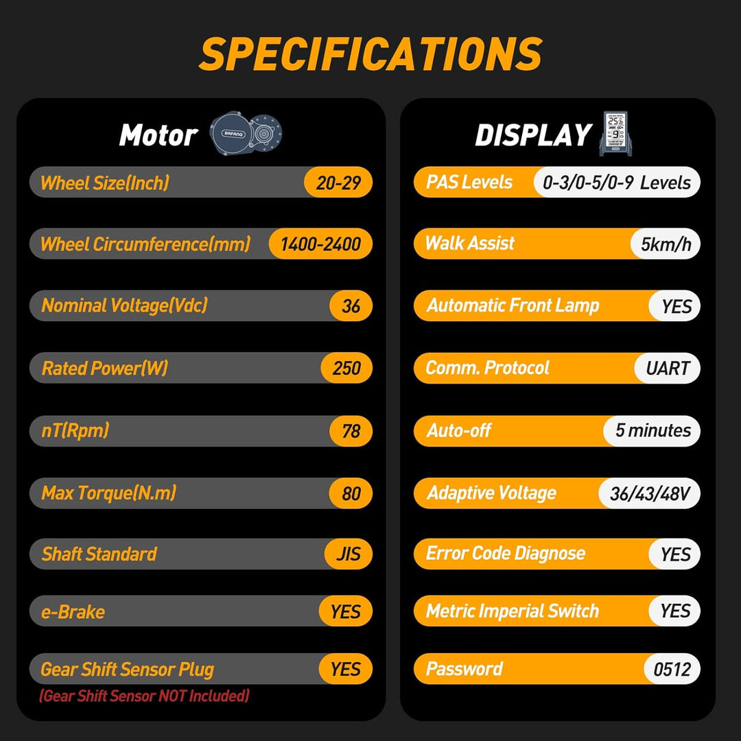 BAFANG Mittelmotor 250W/350W/500W/750W/1000W mit 13/15/20/22,4 Ah Akku, eBike Umrüstsatz with eBike