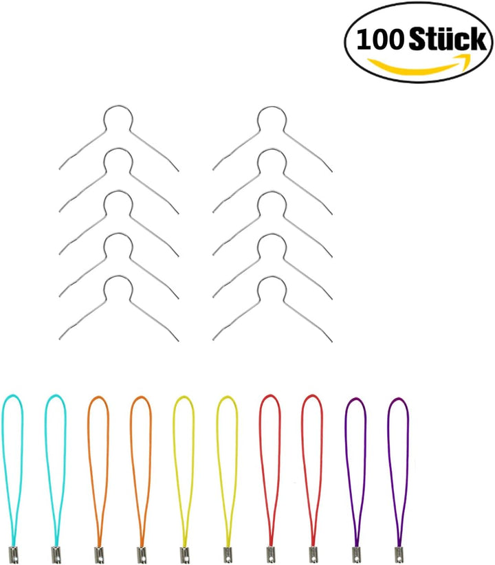Willingood 100 Deko-Eier Ostern [6 cm, Kunststoff] + 100 Aufhänger für Ostereier + 10 Schaschlik-Spi