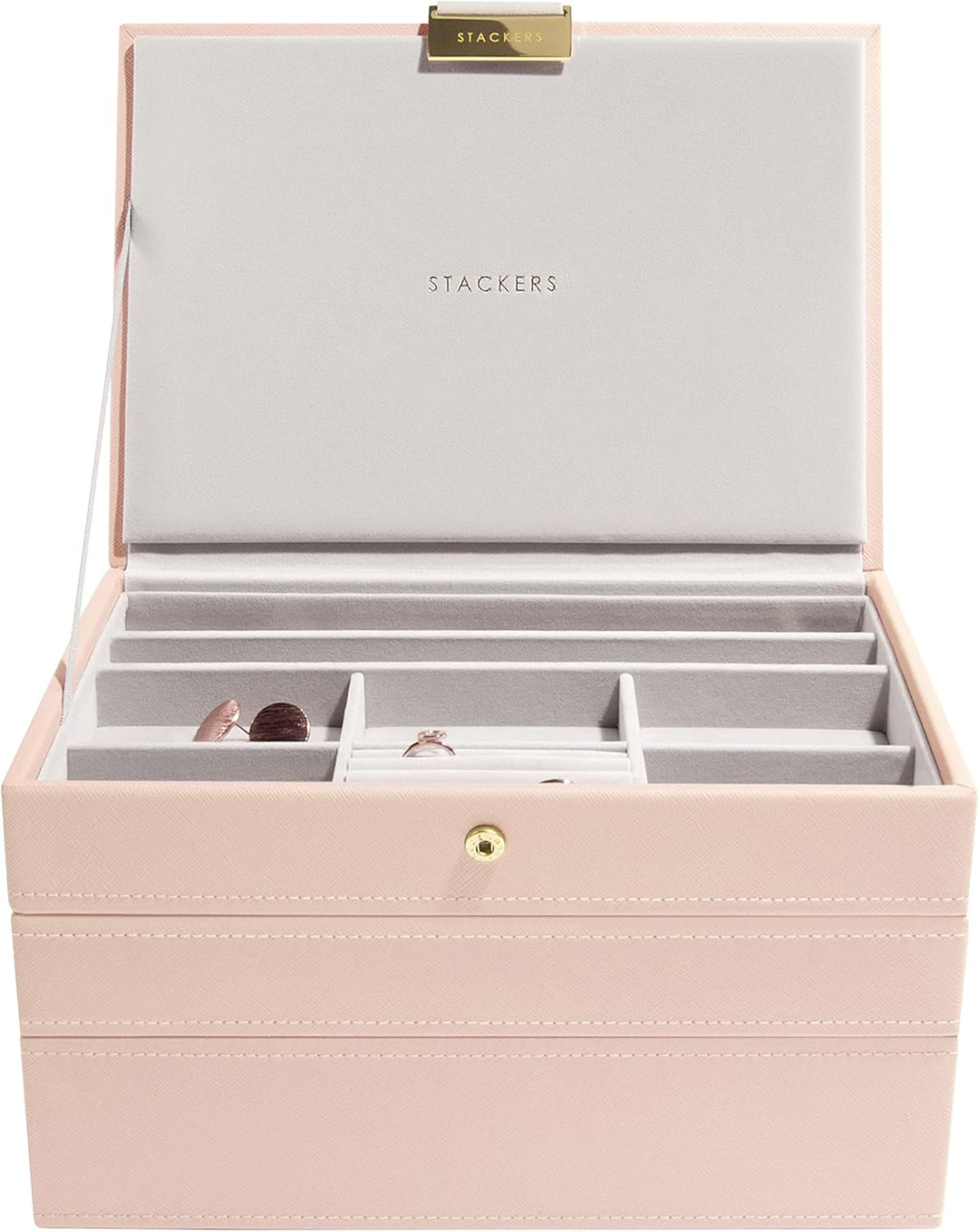 Stackers Blush Klassisch Schmuckschatulle - 3 Blush Pink & Gold, Blush Pink & Gold