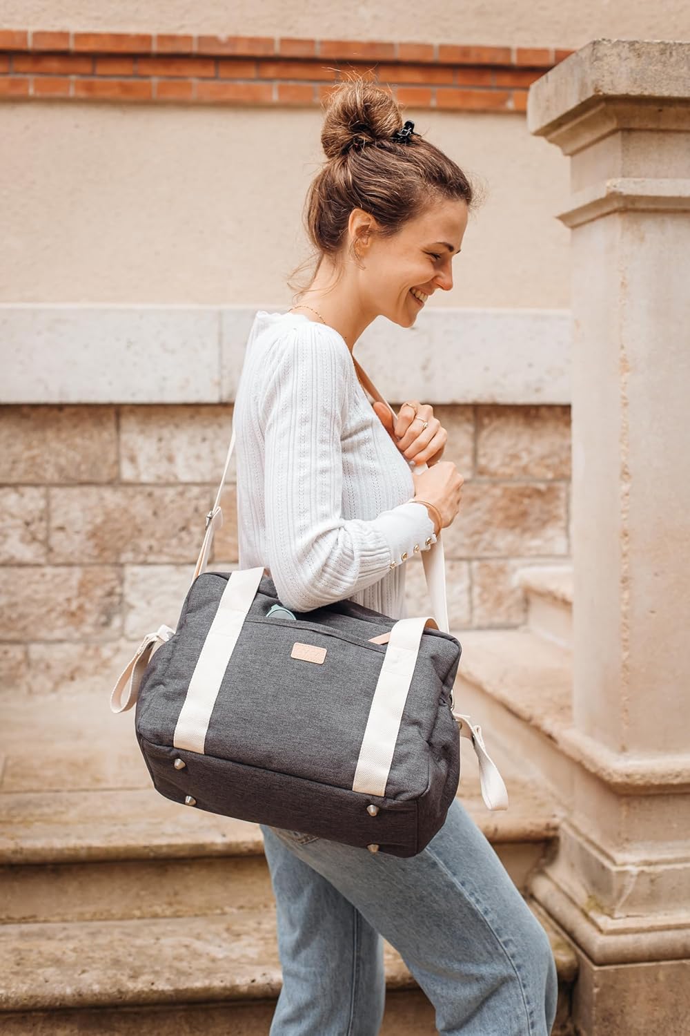 BÉABA, Wickeltasche für Babys, Mehrere Fächer, 10 Taschen, Reissverschluss Trolley-Koffer, Schulterg