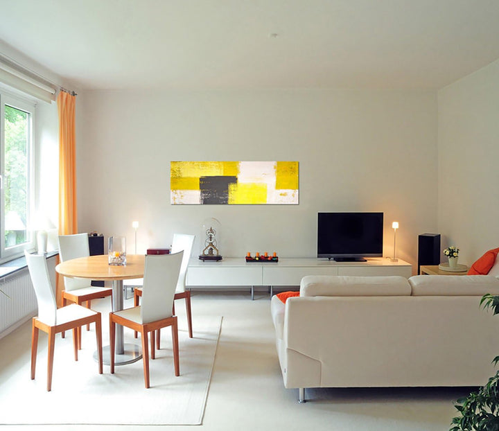 Paul Sinus Art Panoramabild auf Leinwand und Keilrahmen 150x50cm Malerei Gemälde Kunstwerk abstrakt