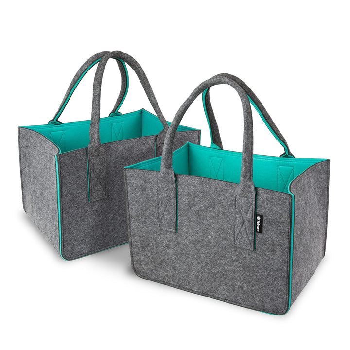 Tebewo 2er-Set Filztasche - praktische Einkaufstasche im Doppelpack - Shopping Bag - Einkaufskorb au