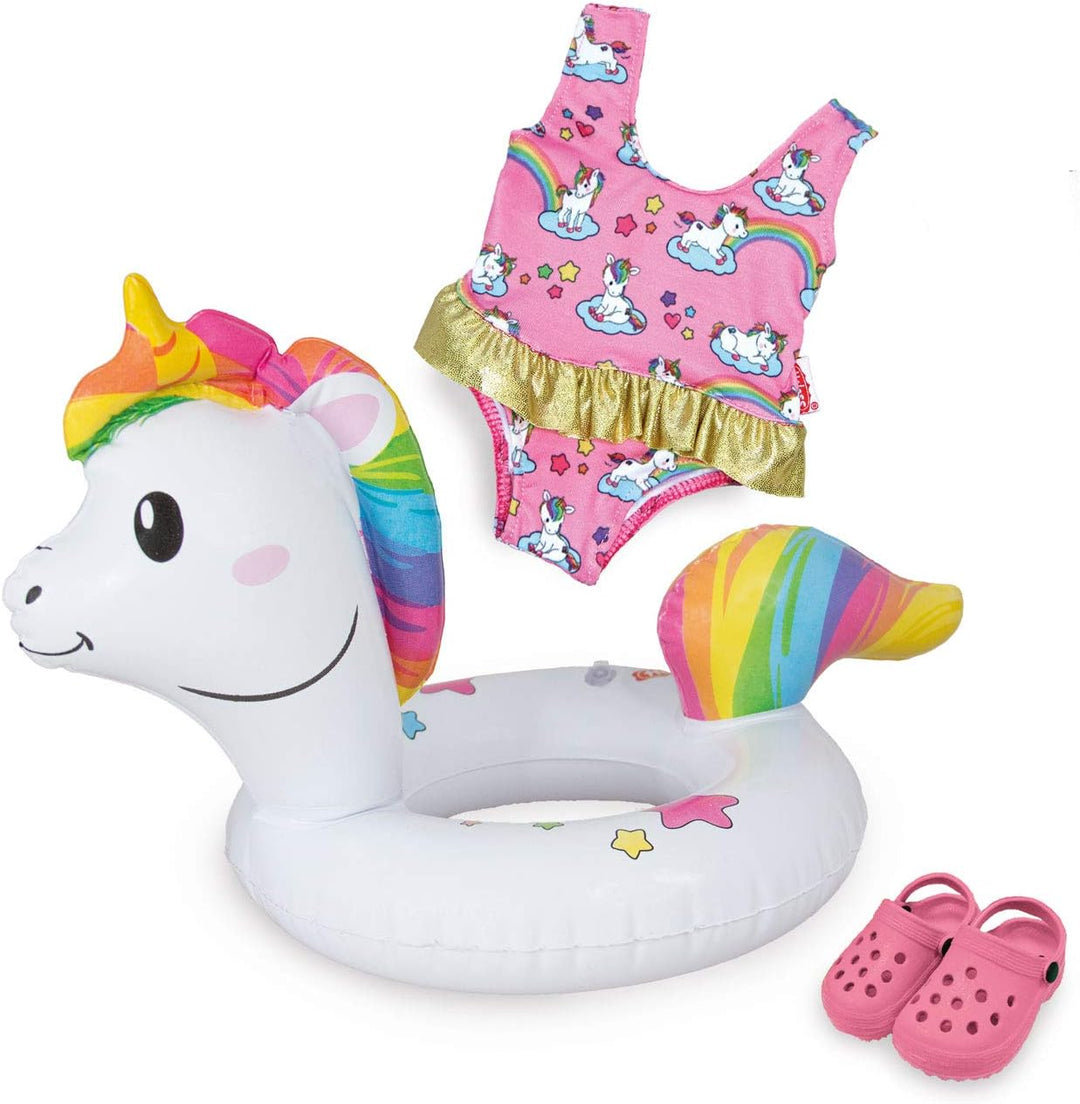 Heless 88 - Schwimmset für Puppen, Badeanzug, ClogsPuppengrösse ca. 35-45 cm & 66 - Schwimmset für P