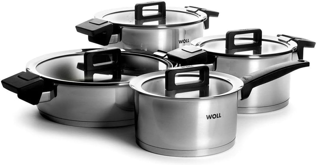 Woll Concept Topfset 4-teilig mit Deckel aus Edelstahl, für alle Herdarten geeignet, backofenfest bi