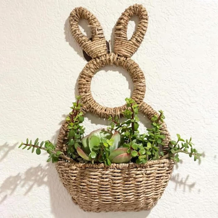 Bunny Basket Hanging Wall Pocket Spring Dekoration, Hängender Osterhase Ornament, Hase zum Aufhängen