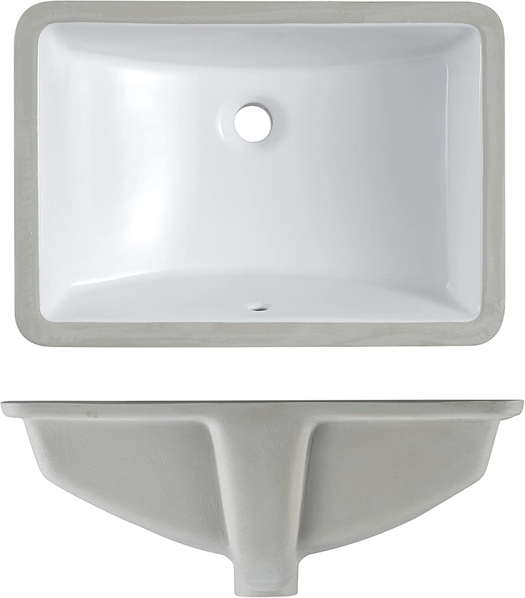 MEJE 202H Rechteckige Unterbau-Spüle 46 x 34.8 x 21.3 cm Keramik-Weiss, 46 X 34.8 X 21.3 Cm