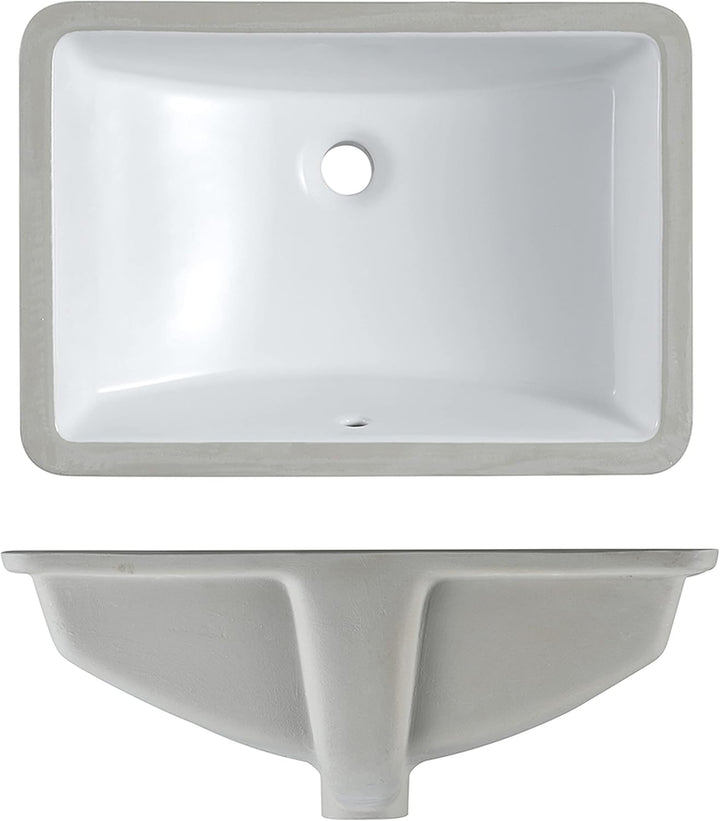 MEJE 202H Rechteckige Unterbau-Spüle 46 x 34.8 x 21.3 cm Keramik-Weiss, 46 X 34.8 X 21.3 Cm