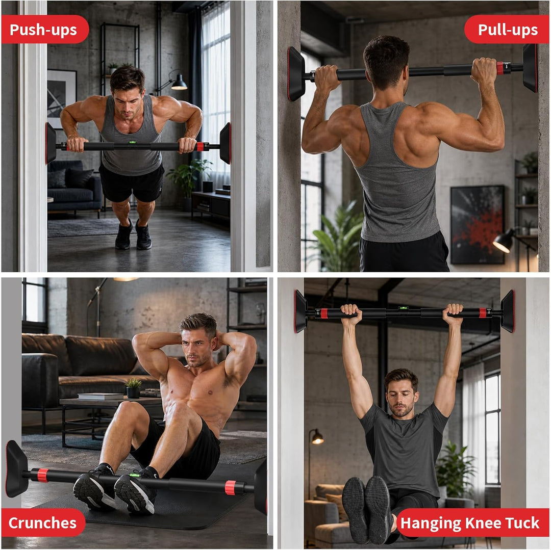 Fokky Klimmzugstange Türrahmen, Reckstange Ohne Schrauben 74-97 cm Ausziehbar, Pull up Bar Tragkraft