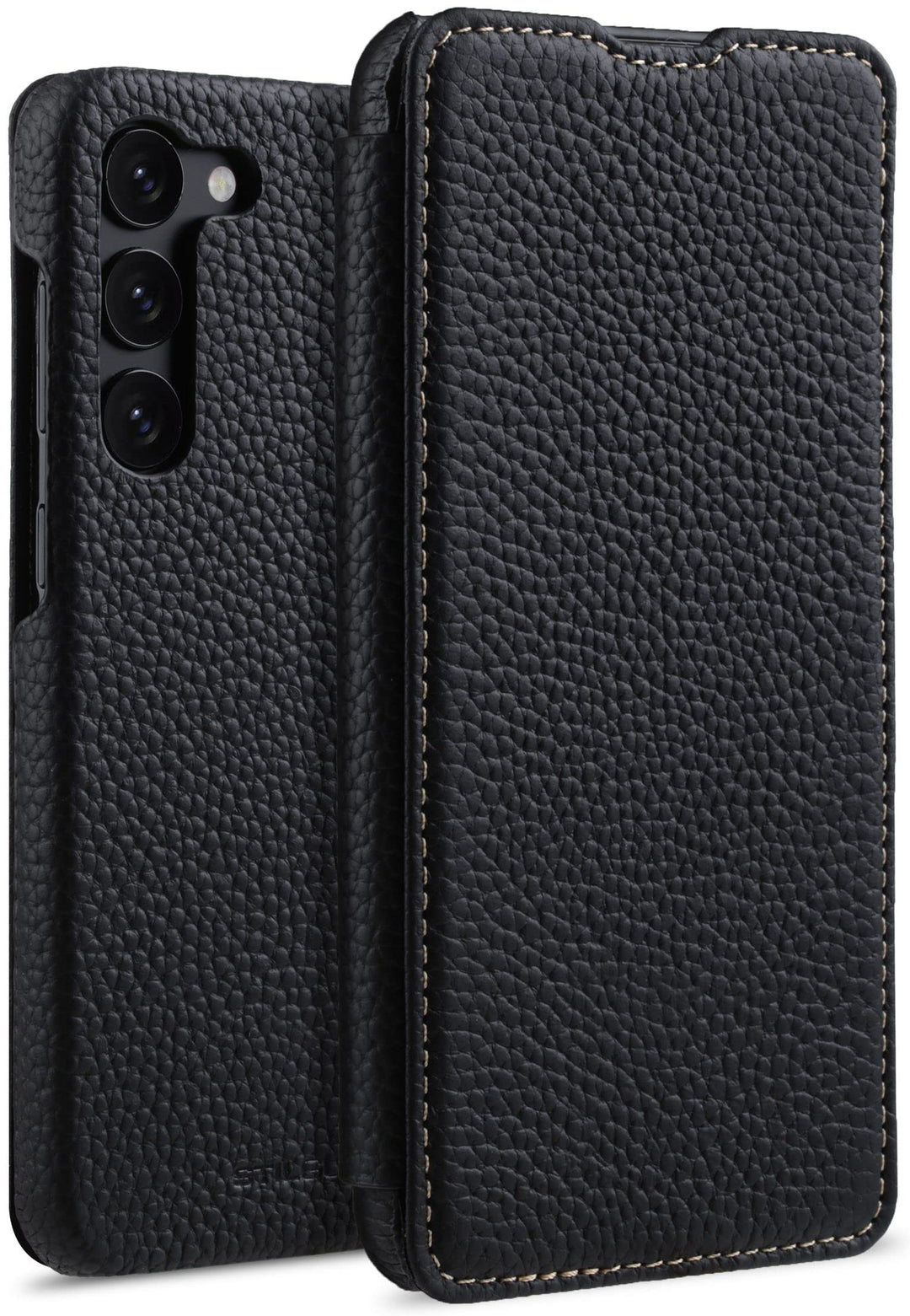 STILGUT Book Case kompatibel mit Samsung Galaxy S23 Plus Hülle aus Leder, Lederhülle, Klapphülle, Ha