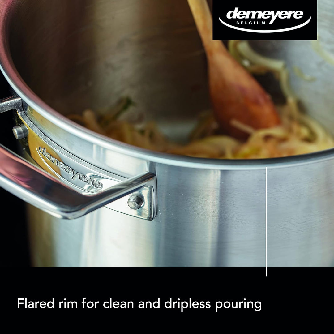 Demeyere Essential 5 Suppentopf fuer Induktion und alle anderen Herdarten, Topf mit Deckel aus pfleg