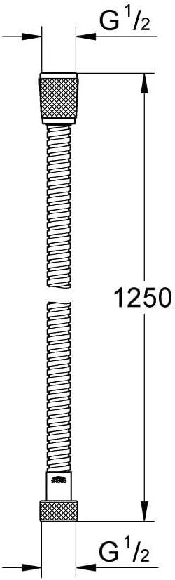 GROHE Vitalioflex, Duschschlauch aus Metall (1250 mm, verstärkte Ausführung, hitzebeständig, knickfe