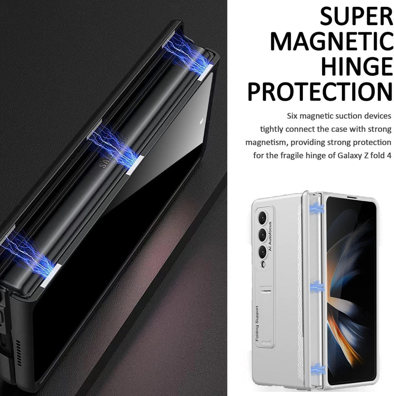 Miimall Kompatibel mit Samsung Galaxy Z Fold 4 Hülle mit Displayschutz Anti-Peeping+Magnetischer Sch