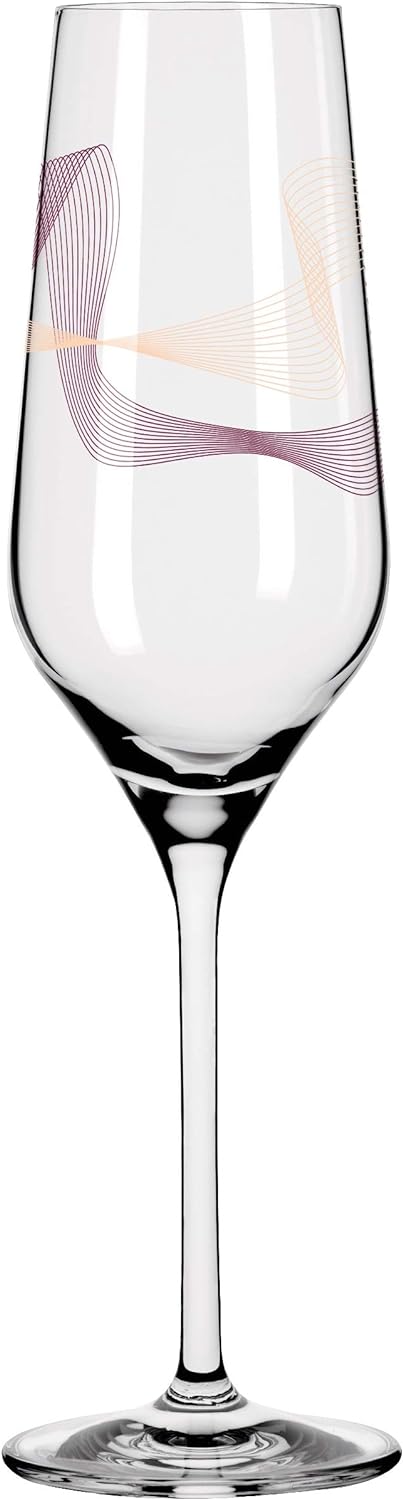 RITZENHOFF 3711001 Champagnerglas 250 ml – Serie Kristallwind Set Nr. 1 – 2 Stück mit Windillustrati