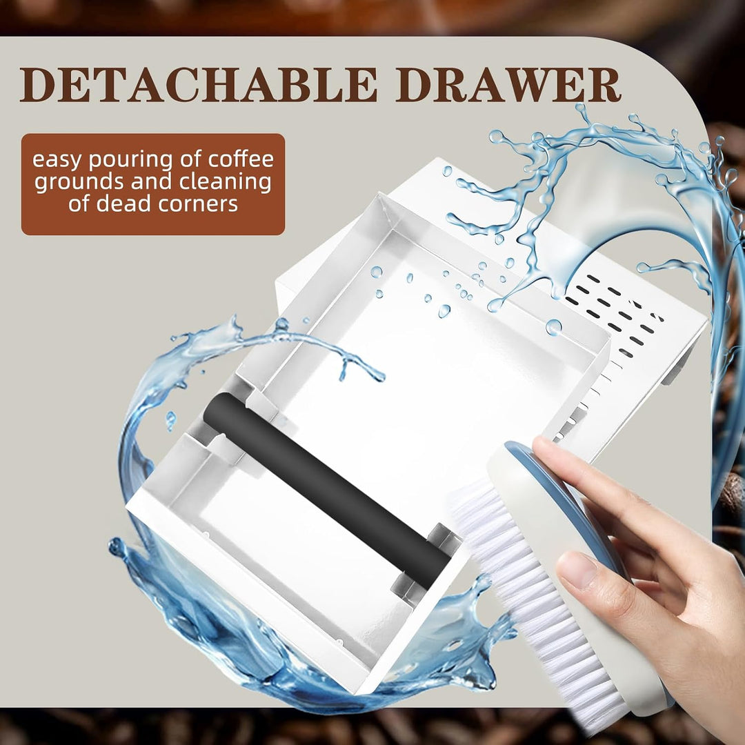 Kaffee Klopf Box Behälter, Edelstahl Kaffee Abklopfbehälter Sudschublade mit Klopf-Stick, Verdickter