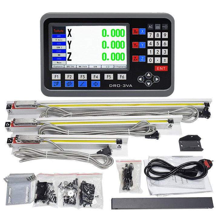 3 Achsen Digitalanzeige-kit mit Linear Massstab Glasmassstab 200mm+350mm+450mm Linearmassstab, DRO 3