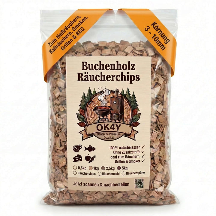 Räucherholz Buche nach Wahl – Räuchermehl, Räucherspäne oder Räucherchips | 0,5–5 kg | Räucherzubehö