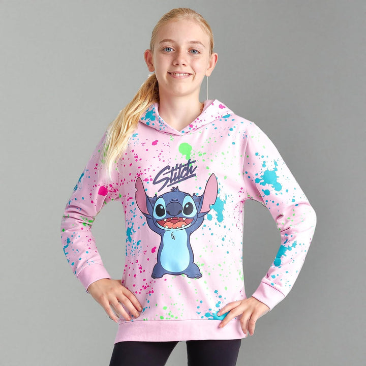 Disney Stitch Hoodie for Girls Teens, Warm Hooded Sweatshirt Soft Fashion Jumper Casual Activewear L