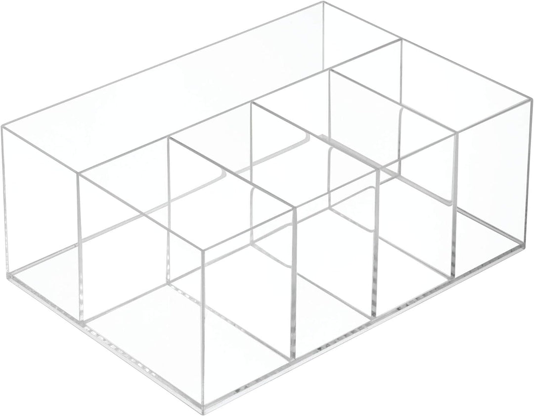 iDesign Badezimmer-Organizer mit 5 Fächern, aus Kunststoff, The Clarity Collection – 25,1 x 17,5 x 1