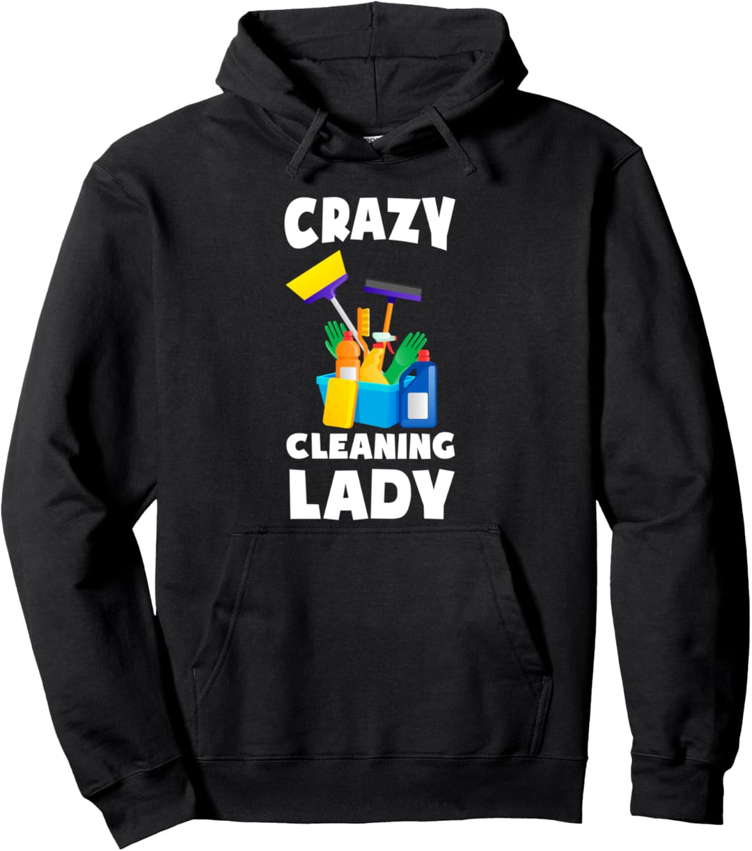 Verrückte Reinigungsfrau für Damen Pullover Hoodie