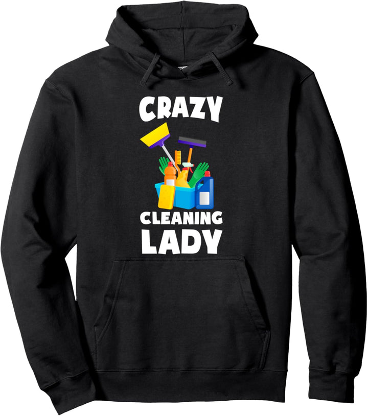Verrückte Reinigungsfrau für Damen Pullover Hoodie