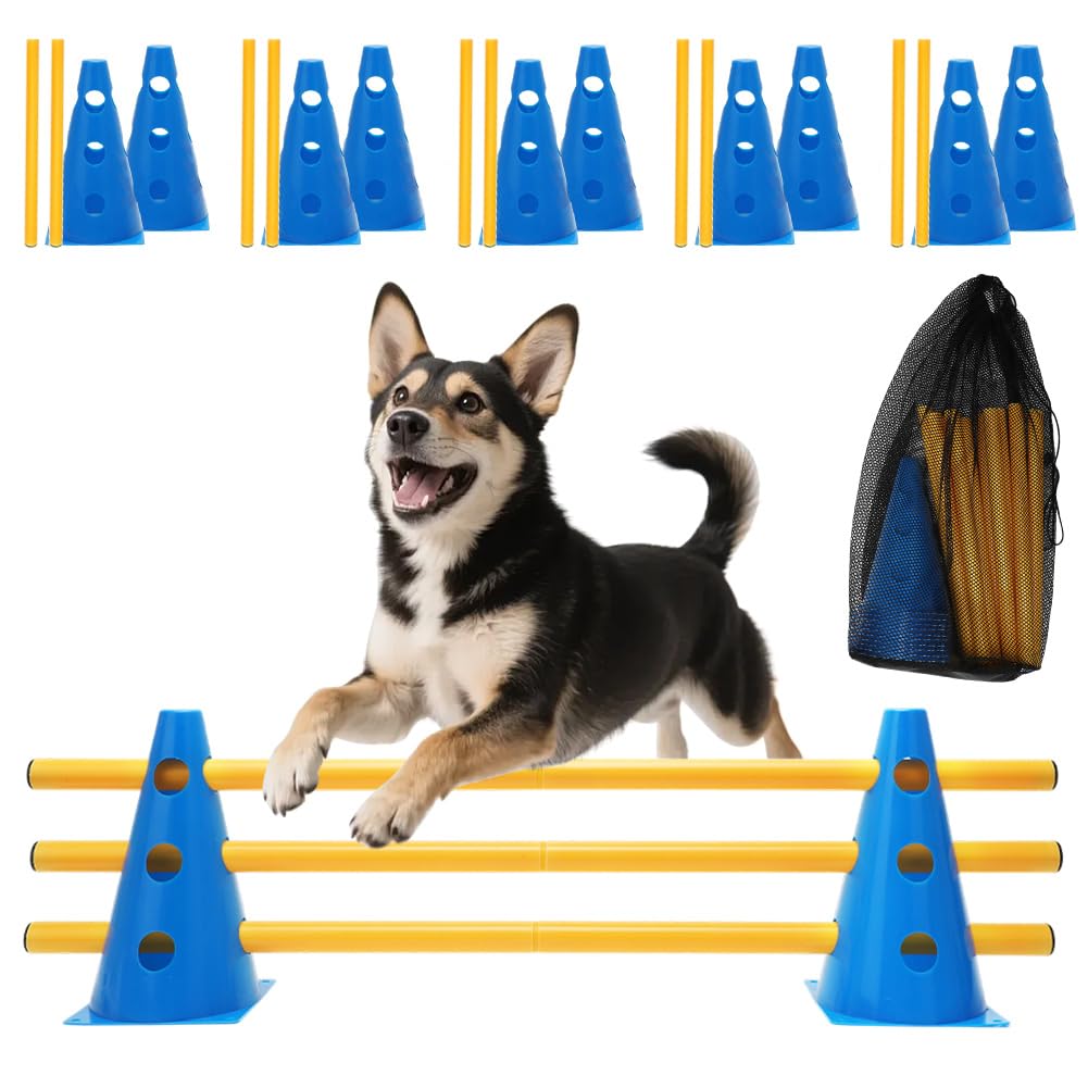 Agility Set, Steckhürden Set für Hunde, Agility Trainingszubehör für Hunde & Pferde, Kinder Agility