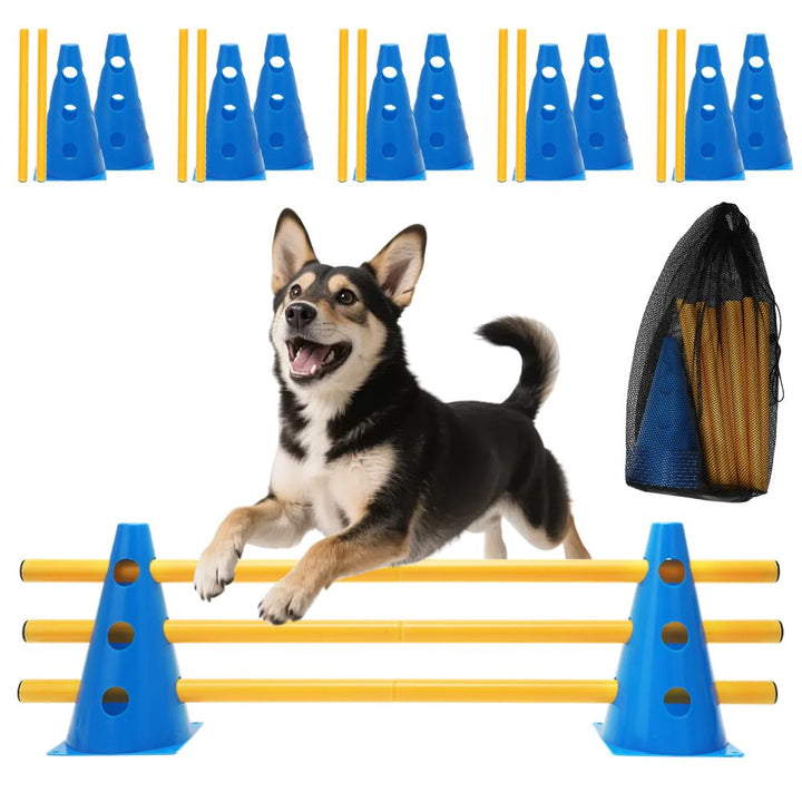 Agility Set, Steckhürden Set für Hunde, Agility Trainingszubehör für Hunde & Pferde, Kinder Agility