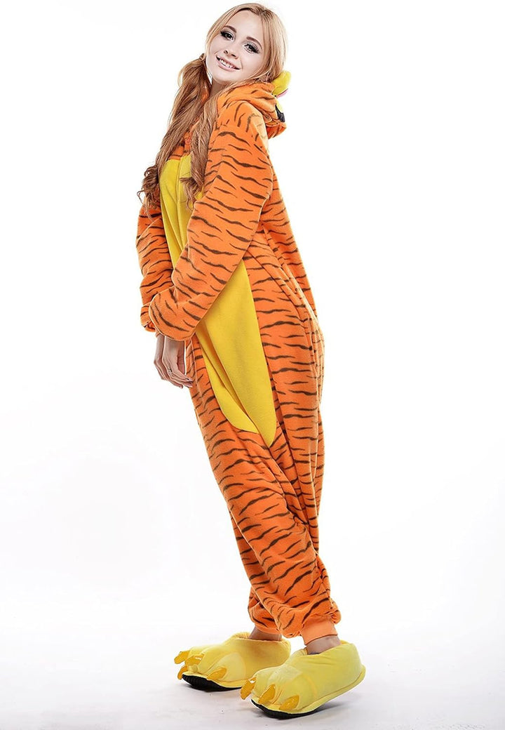 ZKomoL Pyjamas Onesies Cosplay Erwachsene Unisex Tiere Halloween Kostüm Kleid Loungewear, Tigermuste