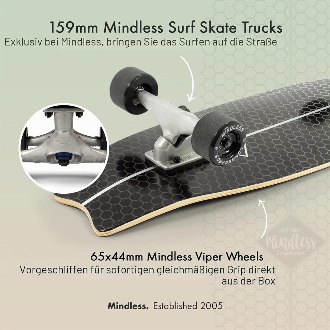 Mindless Surf Skate Fish Tail Skateboard, Unisex Erwachsene 29,5'' x 9,75'' schwarz (schwarz), 29,5'