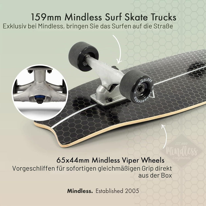Mindless Surf Skate Fish Tail Skateboard, Unisex Erwachsene 29,5'' x 9,75'' schwarz (schwarz), 29,5'