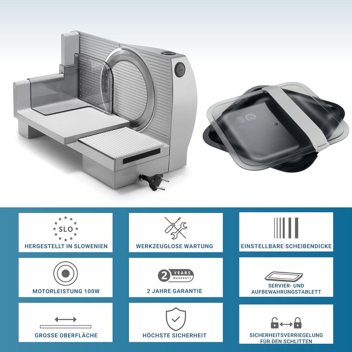 EUREL RS72 Made in EU Allesschneider, Elektrischer Schneidemaschine, Brotschneidemaschine, Grösse Sc
