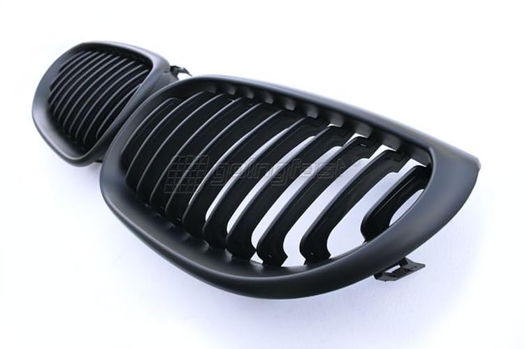 Kühler- Sport- Front- Rippen- Grill Schwarz Matt Eintragungsfrei Set Passend für BMW 5er E60 E61 03-