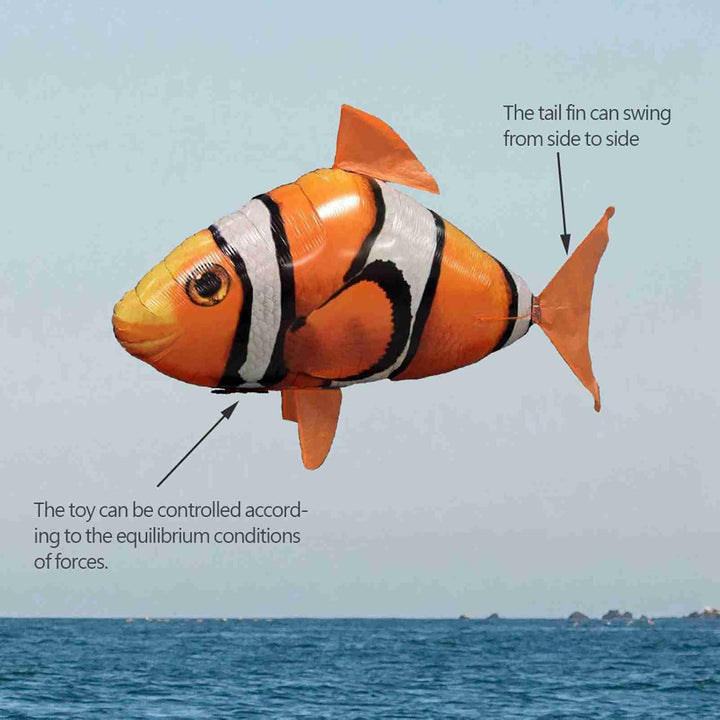 Fernbedienungskontrolle Fliegendes Haifikett RC Aufblasbare Ballon Hai Clownfish Dekoration Anti-Gra