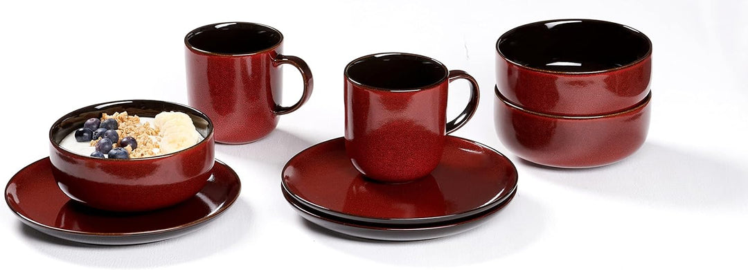 Frühstücksset Gambia, 12-teilig, Rot, Frühstücksset