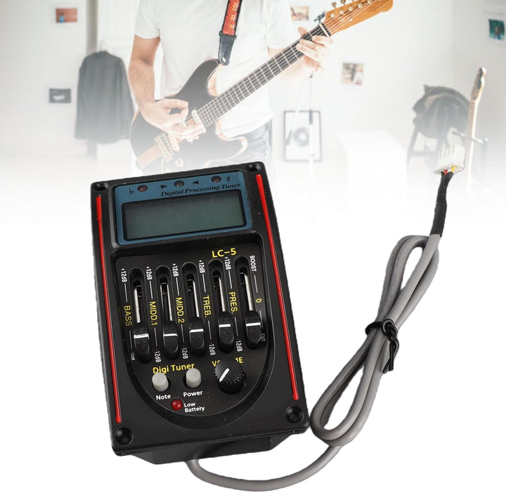 LCD 5-Band-Akustikgitarren-Vorverstärker-EQ LC-5 Equalizer-Tuner Piezo-Pickup-Equalizer-Pickup-Tuner