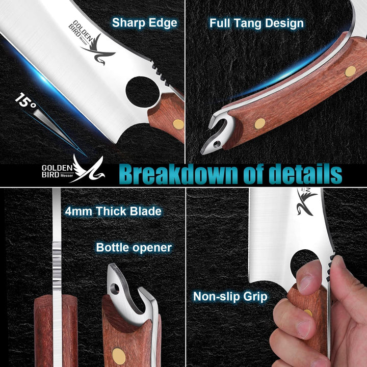 Golden Bird japanisches Messer Full Tang Kochmesser Profi Messer Geschmiedet im Feuer scharfe Ausbei