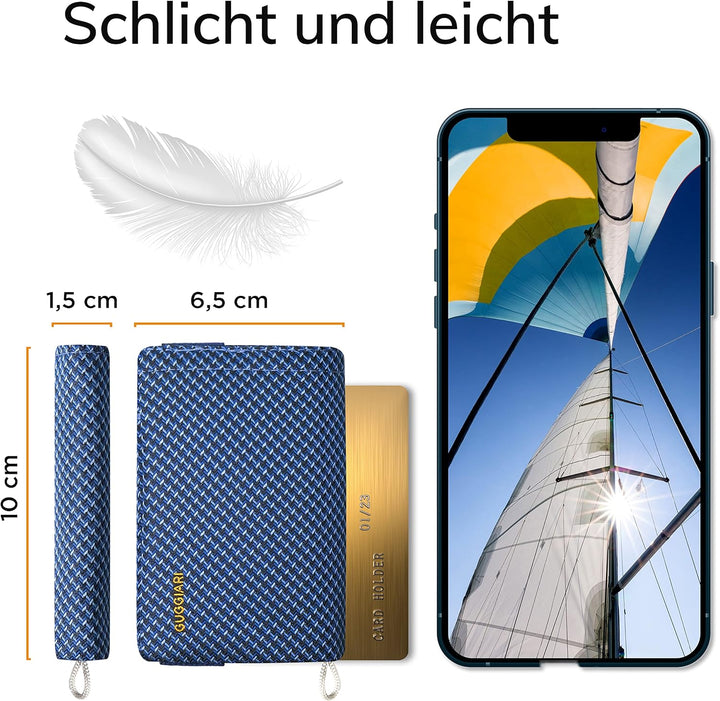 GUGGIARI® Slim Wallet mit RFID Schutz für Kreditkarten-, Bargeld- und Schlüsselhalter - Kartenetui H