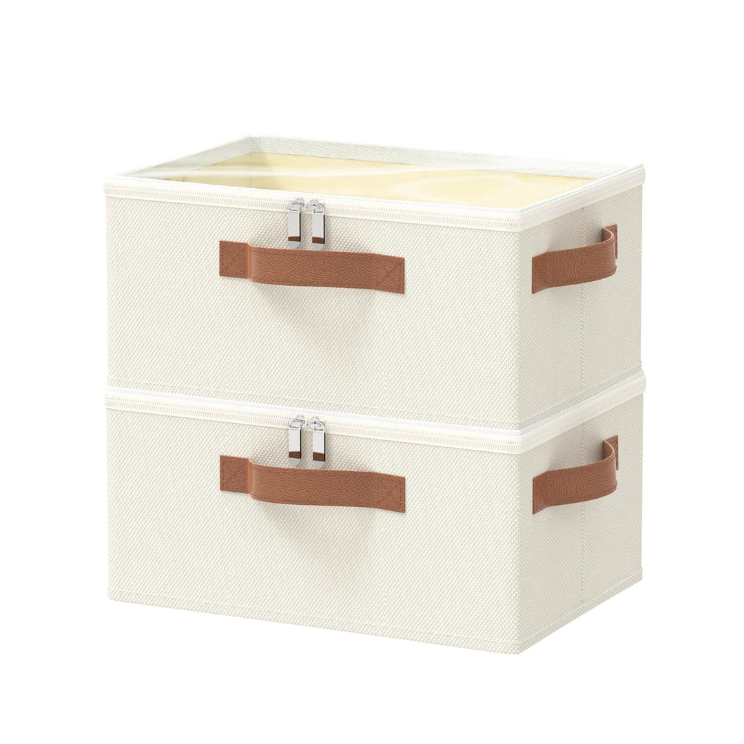 OUTBROS Faltbare Aufbewahrungsbox, Korb Aufbewahrung, Organizer mit Deckel, Unterbett Stoff Aufbewah