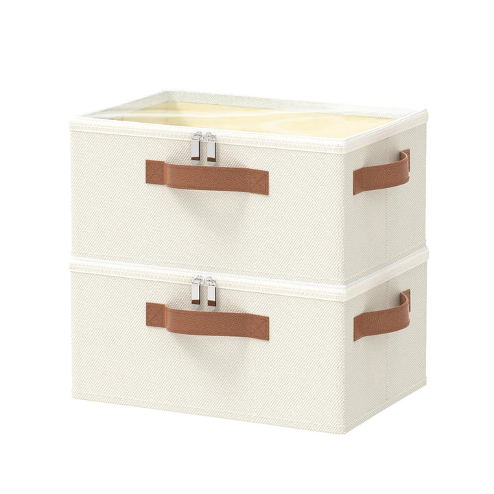 OUTBROS Faltbare Aufbewahrungsbox, Korb Aufbewahrung, Organizer mit Deckel, Unterbett Stoff Aufbewah