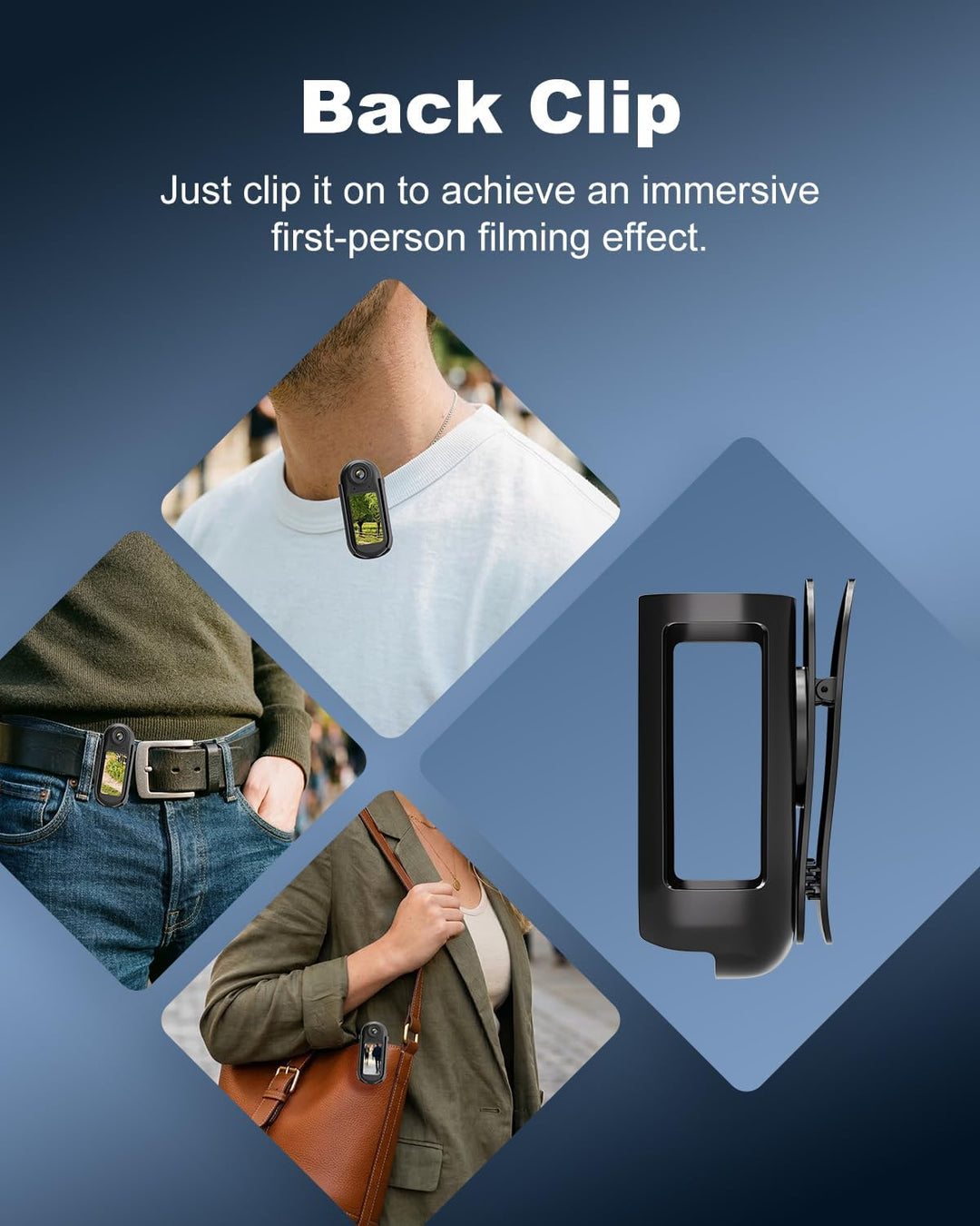 Mini Action Kamera 4K WiFi -128GB tragbare Körperkamera, magnetisches Umhängeband, Daumengrösse, fre