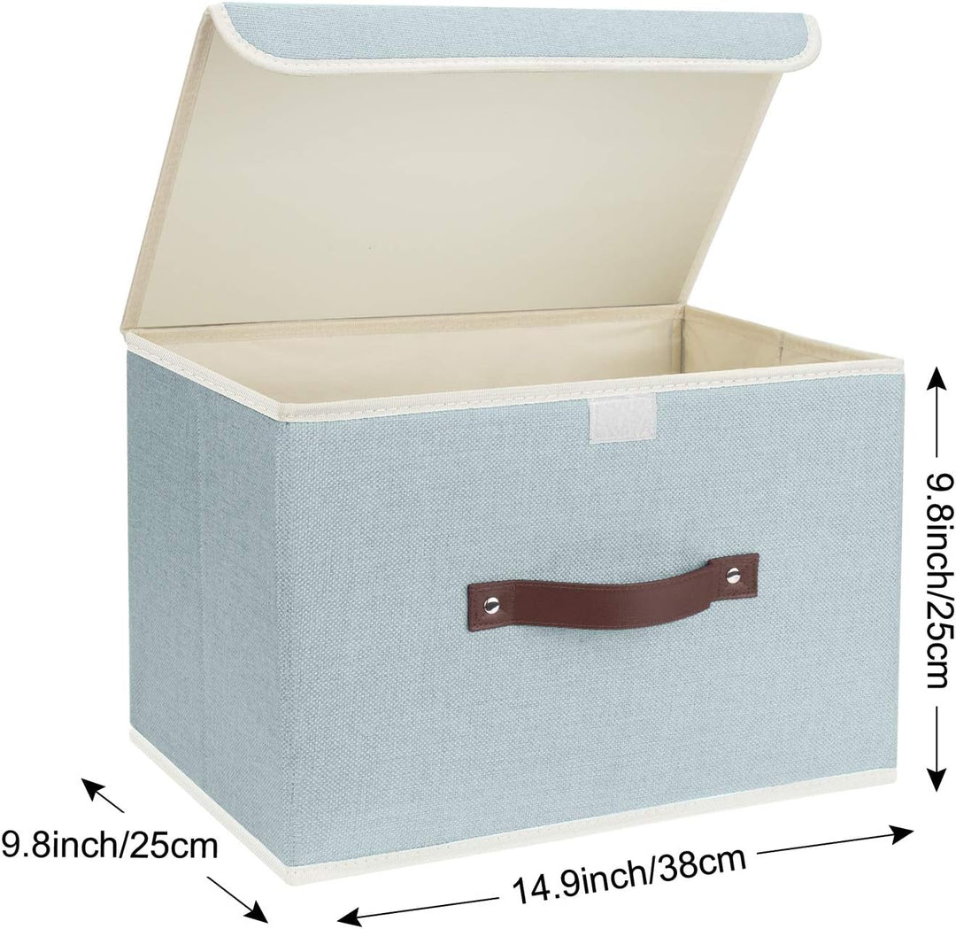 TYEERS Faltbare Aufbewahrungsbox mit Deckel, Stoff, Waschbare, Kisten Aufbewahrung mit Deckel, 38x25