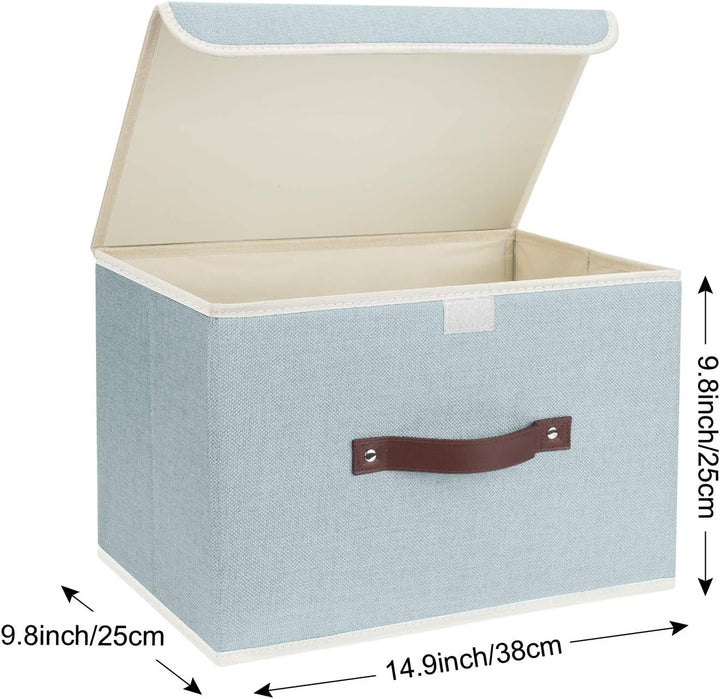 TYEERS Faltbare Aufbewahrungsbox mit Deckel, Stoff, Waschbare, Kisten Aufbewahrung mit Deckel, 38x25