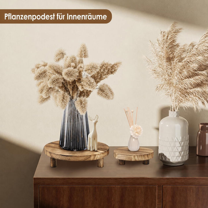 3 Set Blumenhocker Holz Pflanzenhocker Stapelbar Abnehmbar Stabile Unterstützung Pflanzhocker Blumen
