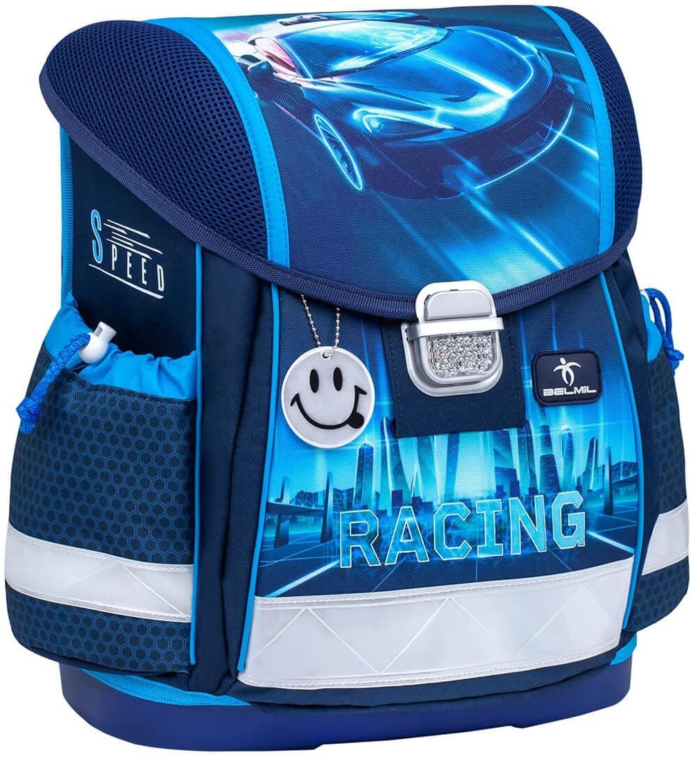 Belmil Classy Schulranzen Set 4 - teilig (403-13/AG/S) M Racing Blue Neon, M Racing Blue Neon